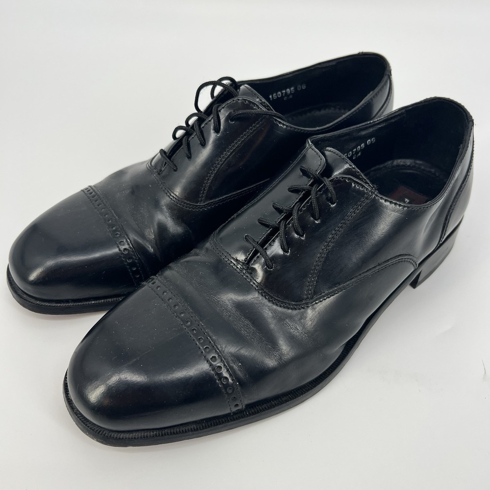 Florsheim Black Lexington Cap Toe Oxford Shoe 17067-01 Mens Size 9D Leather